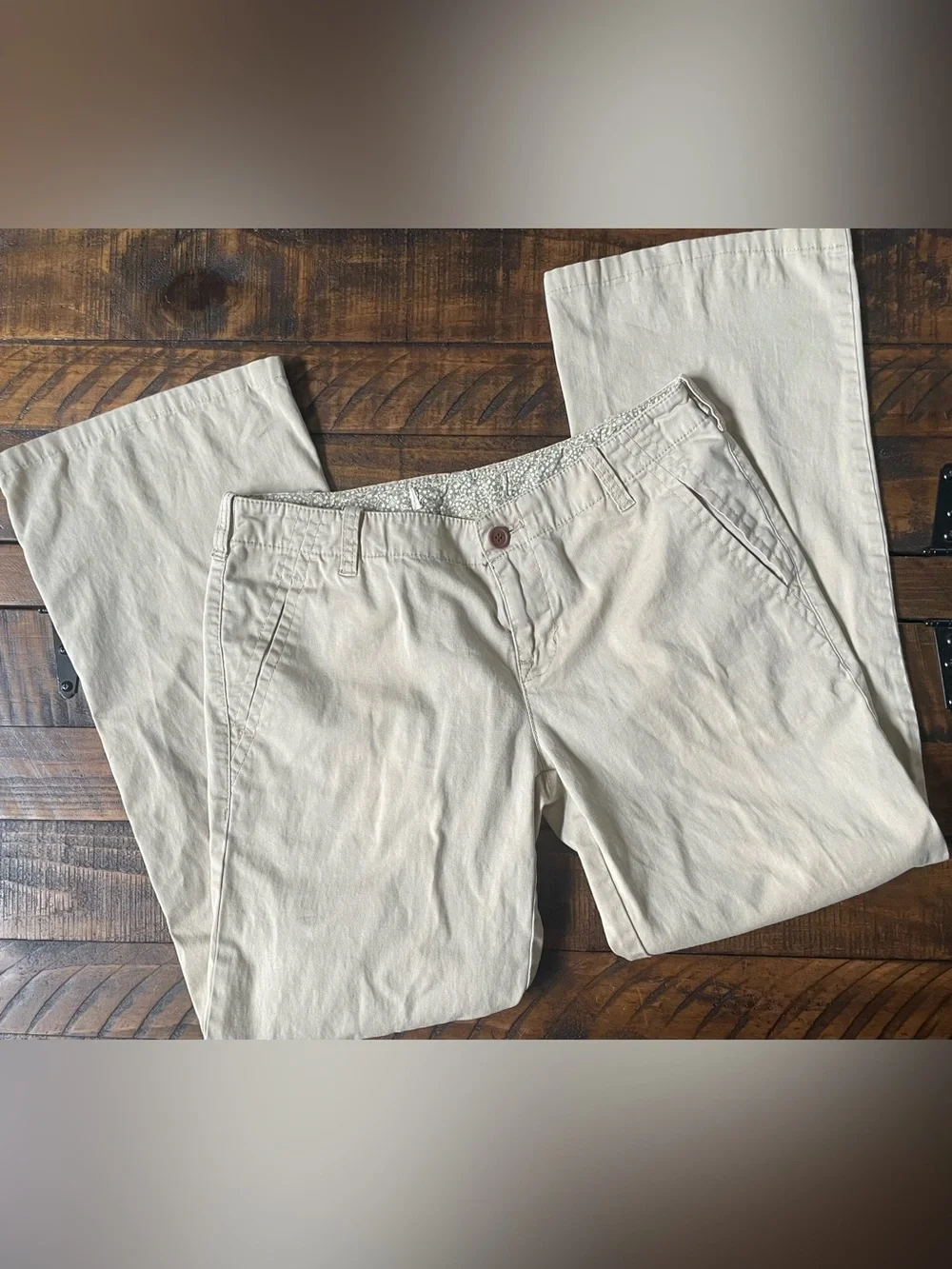 Canyon River Blues Women’s Low Rise Khaki Flare Leg Pants